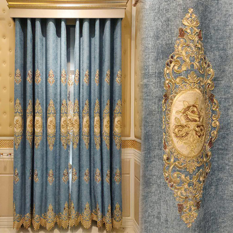 Custom curtains European Chenille Thicken shading embroidered blue livingroom bedroom cloth blackout curtain tulle drape M745, Tulle sheer
Custom curtains European Chenille Thicken shading embroidered blue livingroom bedroom cloth blackout curtain tulle drape M745, Tulle sheer