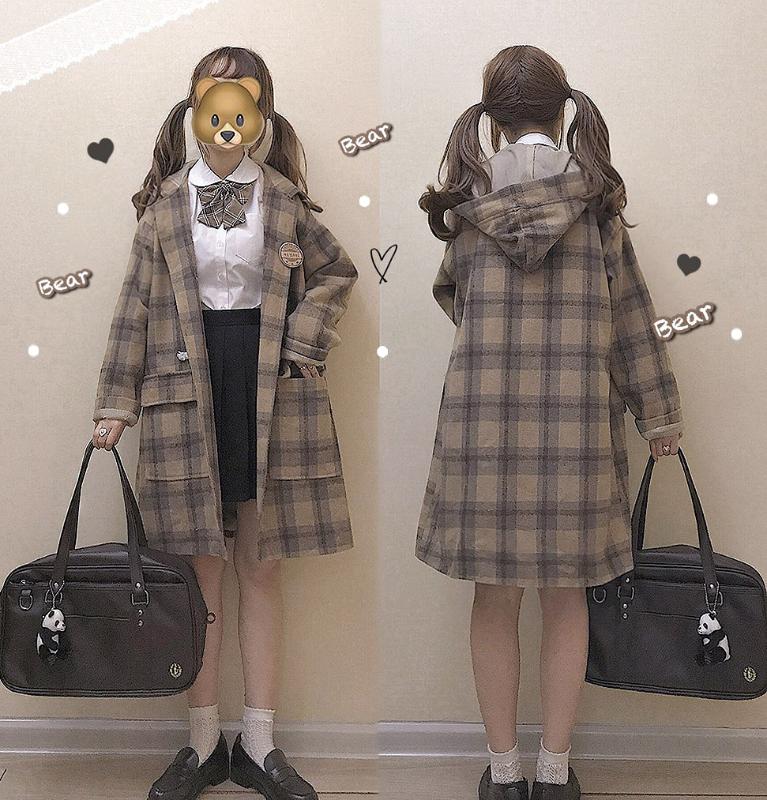 Women's Plaid Wool Long Coat Comfortable Warm Hooded Trench Long Sleeve Outwear Preppy Style Autumn Winter, Casual
Women's Plaid Wool Long Coat Comfortable Warm Hooded Trench Long Sleeve Outwear Preppy Style Autumn Winter, Casual