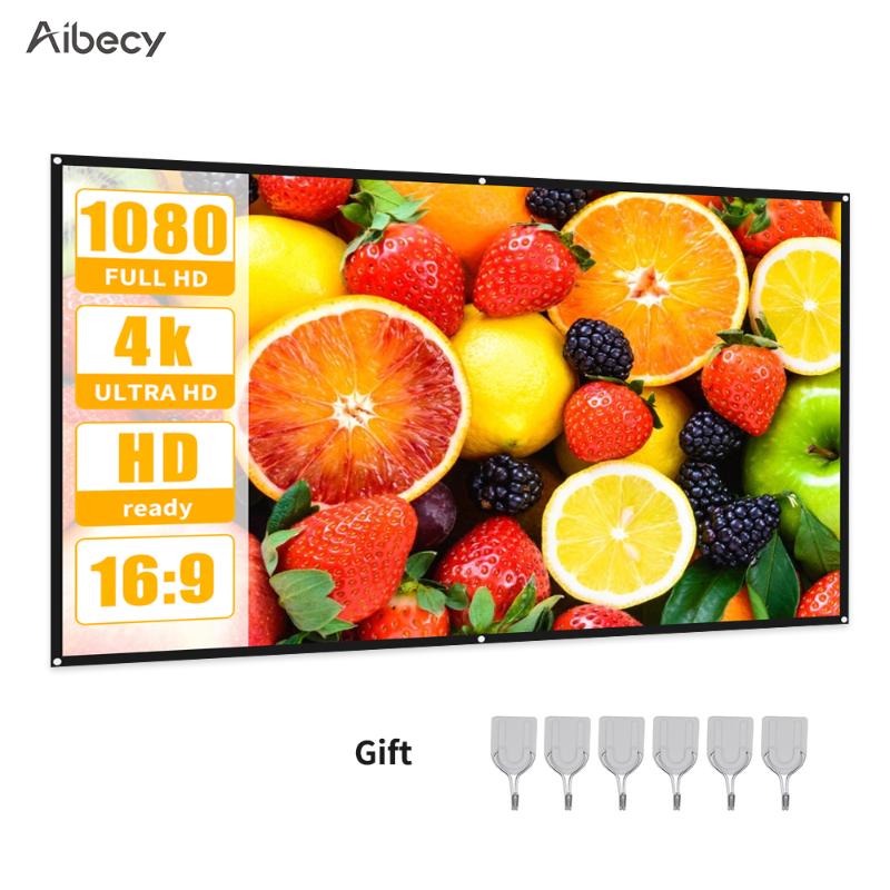 Aibecy Projection Screen 16:9 HD 4K Movie Screen Curtain Foldable Portable Anti-Crease Projector with Stick Hooks
Aibecy Projection Screen 16:9 HD 4K Movie Screen Curtain Foldable Portable Anti-Crease Projector with Stick Hooks