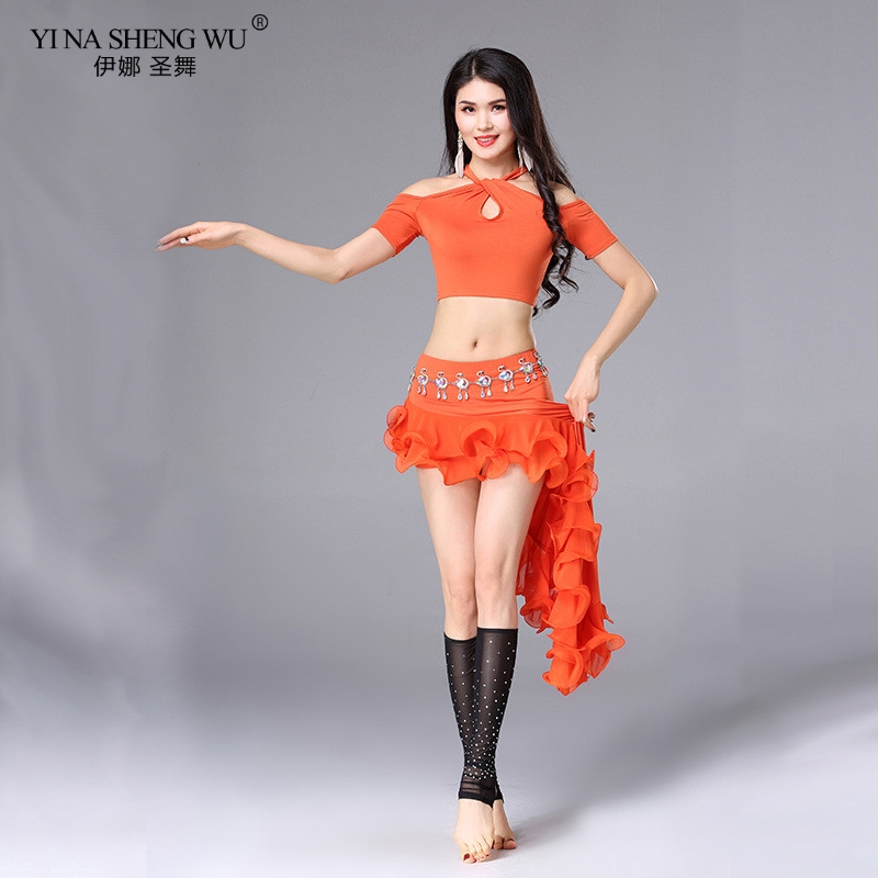 Women Sexy Fashion Bellydance Practice Clothes off-shoulder Top Professional Belly Dance Oriental Costume Set Top Skirt Split, Dark green
Women Sexy Fashion Bellydance Practice Clothes off-shoulder Top Professional Belly Dance Oriental Costume Set Top Skirt Split, Dark green