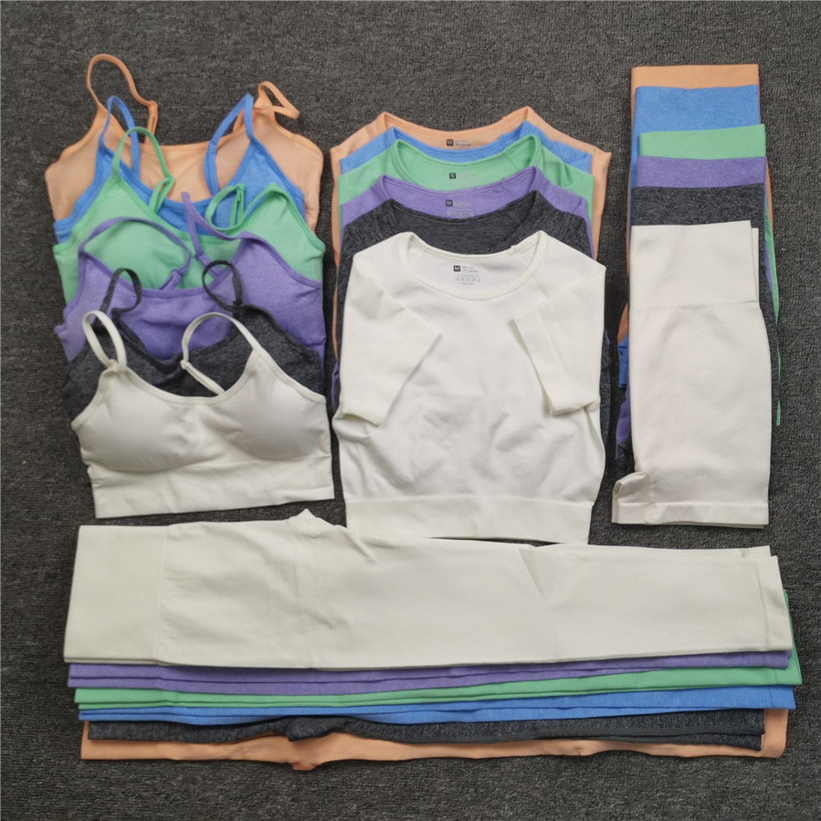 3/4pcs Yoga Set Workout Seamless Women Sportswear Gym Clothing Sports Suits Fitness Short Sleeve Crop Top High Waist Leggings, 3pcs set blue 149
3/4pcs Yoga Set Workout Seamless Women Sportswear Gym Clothing Sports Suits Fitness Short Sleeve Crop Top High Waist Leggings, 3pcs set blue 149