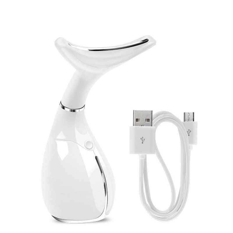 Rechargeable Neck Instrument Beauty LED Photon Vibration Skin Tighten Anti Wrinkle Remove Neck Lifting Massager Device