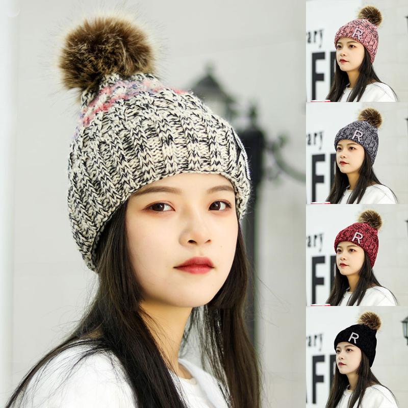 40# 25# Fashion Women's Warm Thicken Wool Hats Stripe Knit Windproof Cap Girl Pompom Hats Winter Warm For Women Bonnet New, Beige
40# 25# Fashion Women's Warm Thicken Wool Hats Stripe Knit Windproof Cap Girl Pompom Hats Winter Warm For Women Bonnet New, Beige