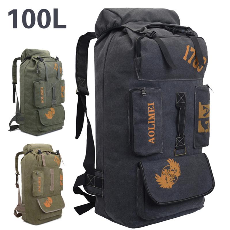 100L Hiking Camping Backpack Large Canvas Travel Luggage Backpack Outdoor Mountaineering Multiple Pockets Rucksack X318D, Khaki
100L Hiking Camping Backpack Large Canvas Travel Luggage Backpack Outdoor Mountaineering Multiple Pockets Rucksack X318D, Khaki