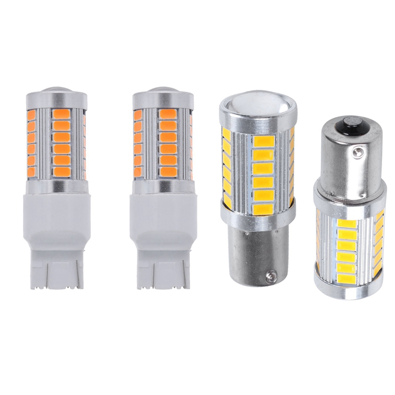 4 Pcs Amber Led 33 SMD Car Tail Turn Brake Reverse Signal Bulb Y, 2Pcs 7443 T20 & 2Pcs 1156PY BAU15S PY21W, As pic
4 Pcs Amber Led 33 SMD Car Tail Turn Brake Reverse Signal Bulb Y, 2Pcs 7443 T20 & 2Pcs 1156PY BAU15S PY21W, As pic
