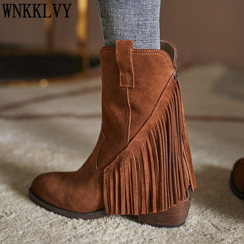 Autumn Winter fringe short boots women chunky high heel suede retro ankle botas 2020 female western cowboy boots zapatos mujer, Black
Autumn Winter fringe short boots women chunky high heel suede retro ankle botas 2020 female western cowboy boots zapatos mujer, Black