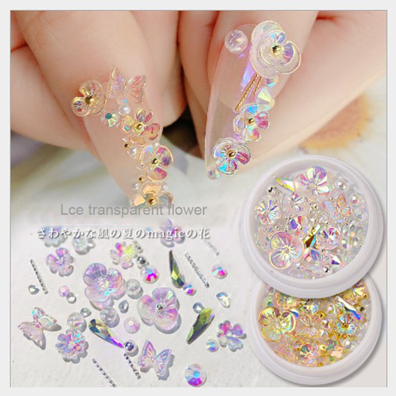 1Box Nail Art butterfly Crystal Rhinestone beads Flower 3D Translucent Nail Ornament Snow Flower Decoration
1Box Nail Art butterfly Crystal Rhinestone beads Flower 3D Translucent Nail Ornament Snow Flower Decoration