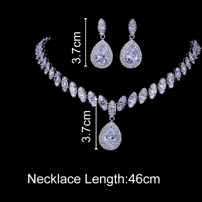Emmaya Simulated Bridal Jewelry Sets Silver Color Necklace Sets 4 Colors Wedding Jewelry Parure Bijoux Femme Y200810