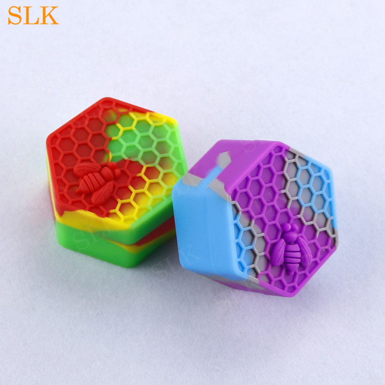 26ml Honeycomb hexagon shape wax containers silicone jars food grade silicone storage box for oil wax concentrate storage containers 710