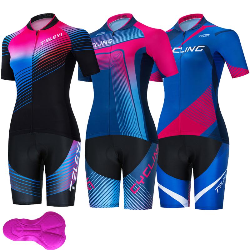 2020 TELEYI Cycling Clothes Women Bicycle Clothing Short Sleeve Jersey Set Mountain Bike Uniform Lady Suit Summer Bib Shorts Kit
2020 TELEYI Cycling Clothes Women Bicycle Clothing Short Sleeve Jersey Set Mountain Bike Uniform Lady Suit Summer Bib Shorts Kit