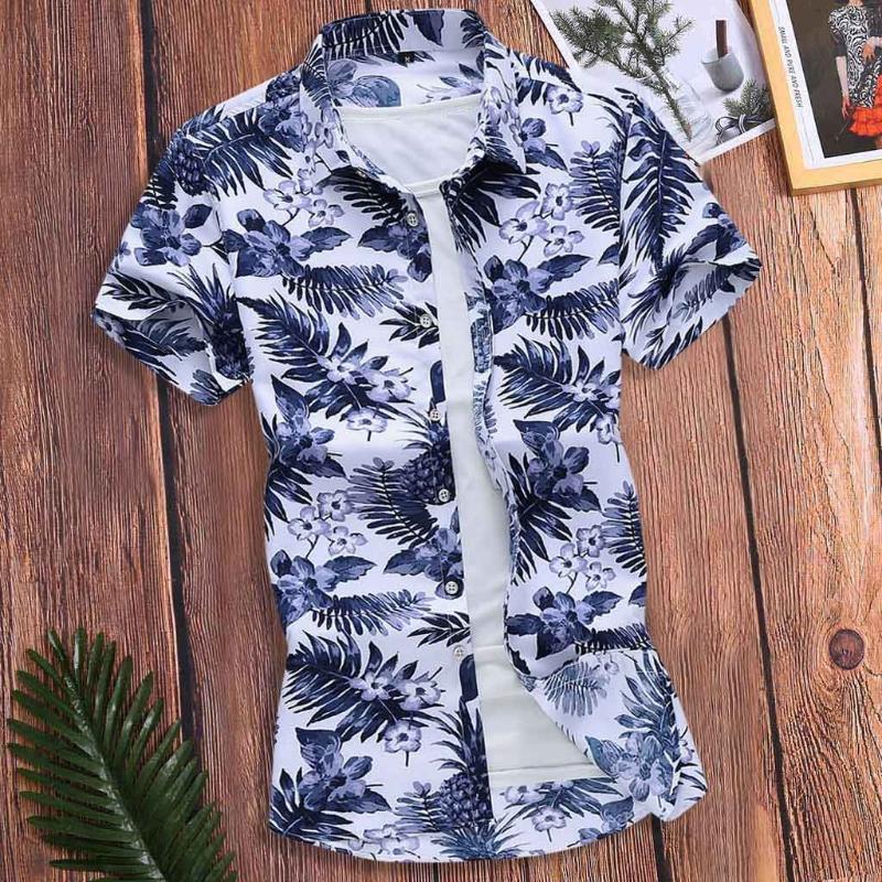 Feitong Men Hawaiian Short Sleeve Shirt Slim Hawaii Short Sleeve Printed Turn-down Collar Male Tops Beach Sea Shirt, Blue
Feitong Men Hawaiian Short Sleeve Shirt Slim Hawaii Short Sleeve Printed Turn-down Collar Male Tops Beach Sea Shirt, Blue