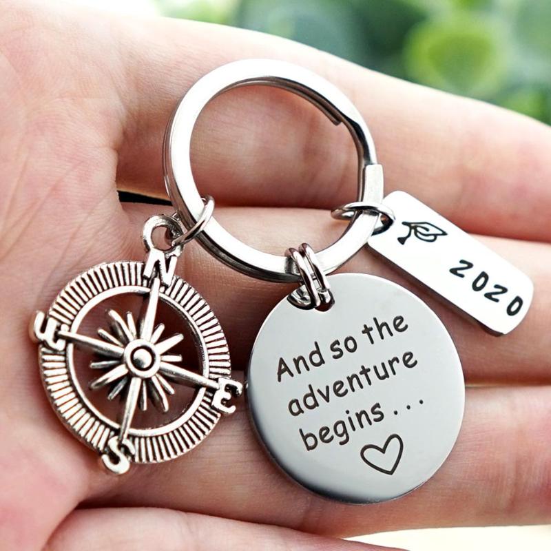 2Pcs 2020 And So The Adventure Begins Pendant Keychain Key Ring Graduation Car pendant Jewelry Accessory Gift For Friends
2Pcs 2020 And So The Adventure Begins Pendant Keychain Key Ring Graduation Car pendant Jewelry Accessory Gift For Friends