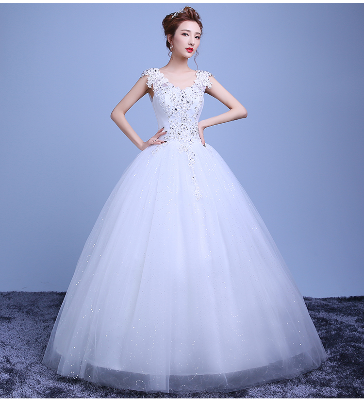 Crystal Lace Wedding Dress Red Beige Bride Dressbrautkleid Vestido Women Diamond Pregnant Plus Size Wedding Dress Lace Up