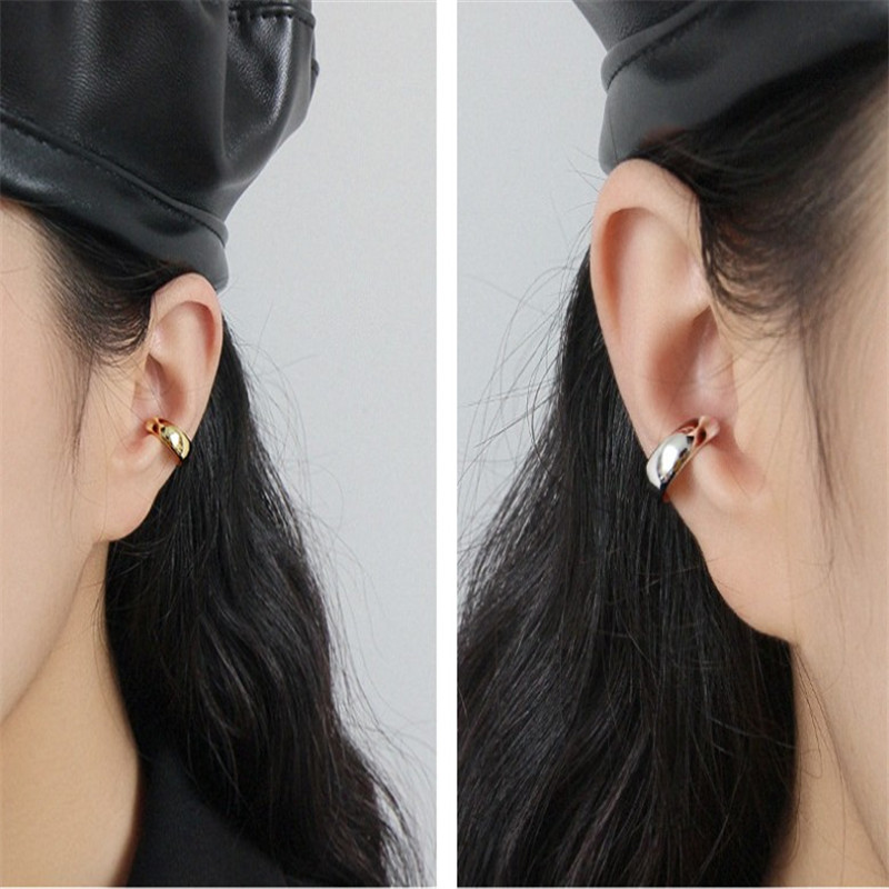 Authentic 925 Sterling Silver Cuff Earrings For Women Fine Jewelry No Ear Piercing Clip Earring Sold By Piece