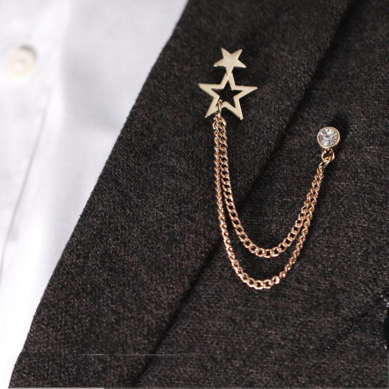 Korean Personality Fashion Star Brooch Pin Gold Chain Tassel Brooches Gifts for Men Women Metal Badge Suit Shirt Pins Jewelry
Korean Personality Fashion Star Brooch Pin Gold Chain Tassel Brooches Gifts for Men Women Metal Badge Suit Shirt Pins Jewelry
