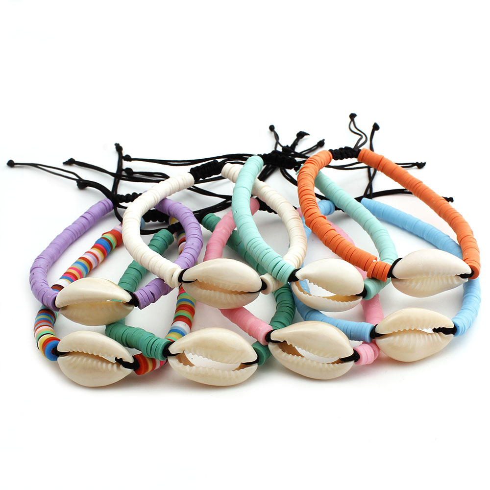 bracelet Jewelry Summer Beach Multicolor Bohemian Shell Tassel Bracelet mix colors Cotton Rope Chain Woven Bracelet for Women