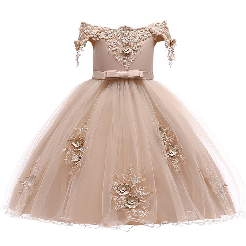 Christmas Kids Dress Girls Pageant Birthday Party Wedding Beads Flower Girls Dresses for Formal Evening Dress1