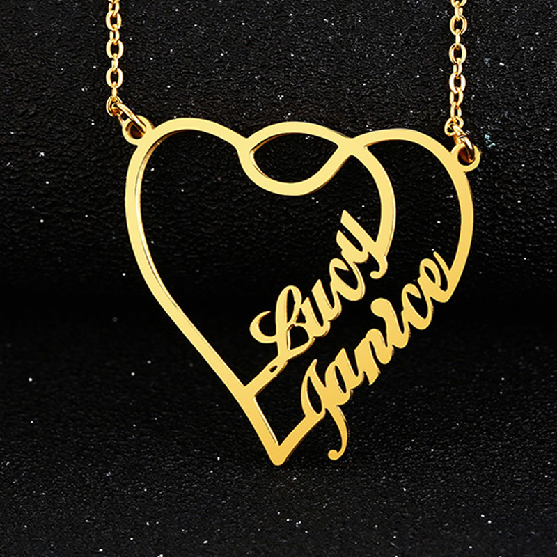 Overlapping Heart Two Name Necklace For Women Gold Silver Plated Best Dainty Name Choker Necklace
Overlapping Heart Two Name Necklace For Women Gold Silver Plated Best Dainty Name Choker Necklace