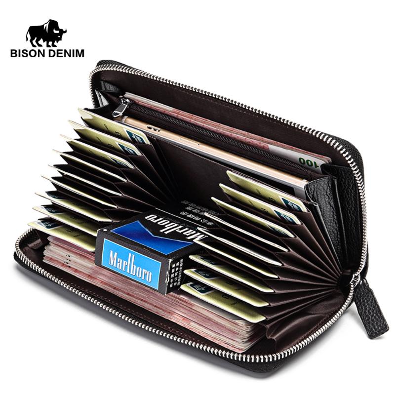 BISON DENIM fashion brand men wallets genuine leather large capacity men clutch purse holder phone wallet, Black
BISON DENIM fashion brand men wallets genuine leather large capacity men clutch purse holder phone wallet, Black