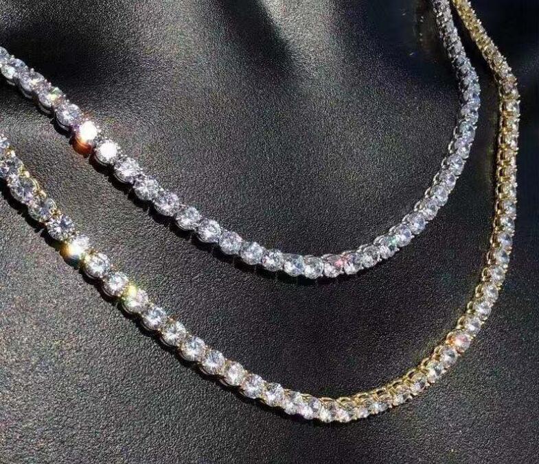 Men Hiphop Iced Out Chains Diamond Tennis Chain Hip Hop Necklace Bracelet 3mm 4mm 9-30 inch Silver Gold Necklaces Bracelet - view 5
