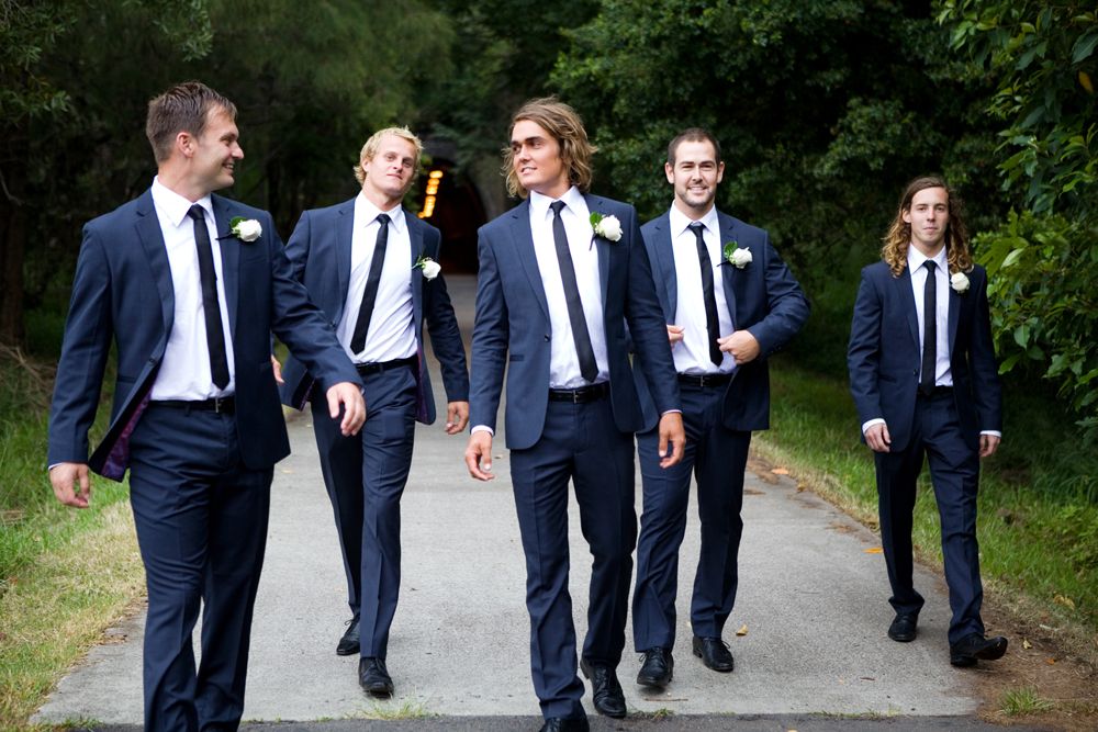 dark blue groomsmen wedding tuxedos one button mens groom suits notched lapel slim fit prom party blazer jacket jacketpants