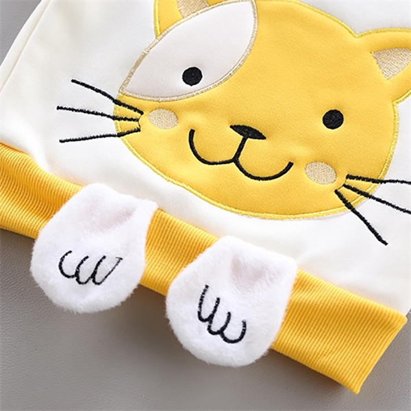Yellow Cat Boys Clothing Sets Autumn Keep Warm Casual Baby Boy Clothes Zipper Coat + Pant + Vest Kids Suits Children Clothing