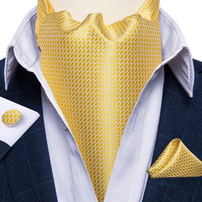 Bow Ties Men Vintage Yellow Check Wedding Party Ascot Scrunch Self British Gentleman Silk Cravat Necktie Hanky Cufflinks 3pcs Set DiBanGu
Bow Ties Men Vintage Yellow Check Wedding Party Ascot Scrunch Self British Gentleman Silk Cravat Necktie Hanky Cufflinks 3pcs Set DiBanGu