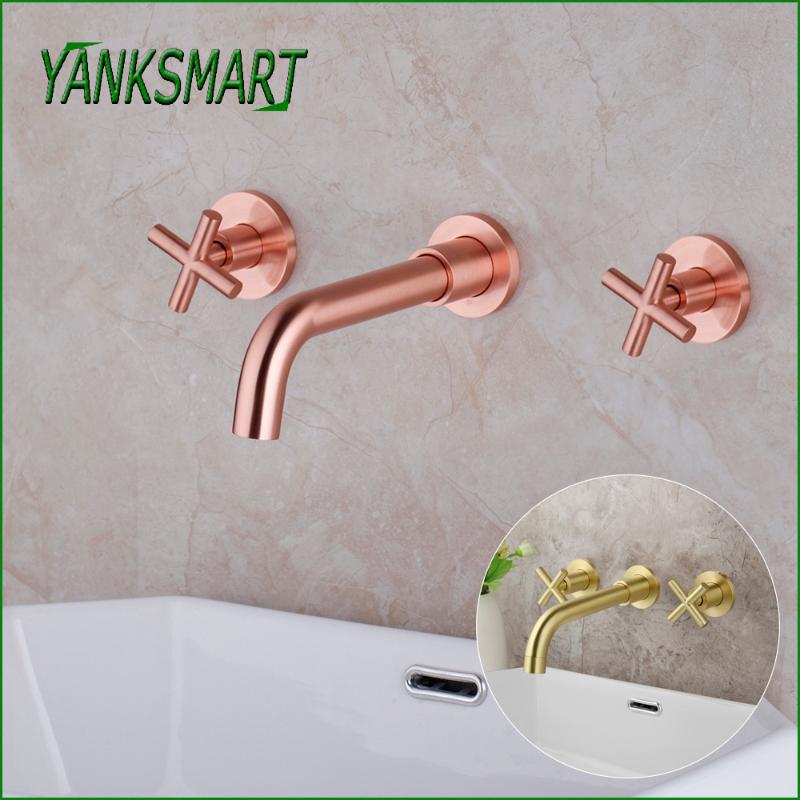 YANKSMART Antique Copper Bathtub Basin Faucet 360 Rotation 3 Pcs Hot And Cold Water Mixer Tap Brass Solid Wall Mounted Faucets
YANKSMART Antique Copper Bathtub Basin Faucet 360 Rotation 3 Pcs Hot And Cold Water Mixer Tap Brass Solid Wall Mounted Faucets
