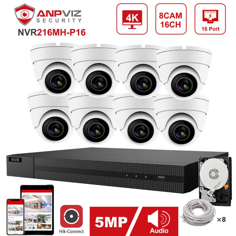Hikvision OEM NVR 16CH 4K Anpviz 8pcs 5MP POE IP Camera System Indoor/Outdoor IP Camera CCTV Security Surveillance Kit IP66 30m
Hikvision OEM NVR 16CH 4K Anpviz 8pcs 5MP POE IP Camera System Indoor/Outdoor IP Camera CCTV Security Surveillance Kit IP66 30m