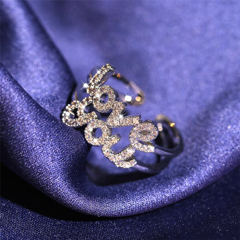 Sterg Sier & Gold Filled Women's White Sapphire Love Ring