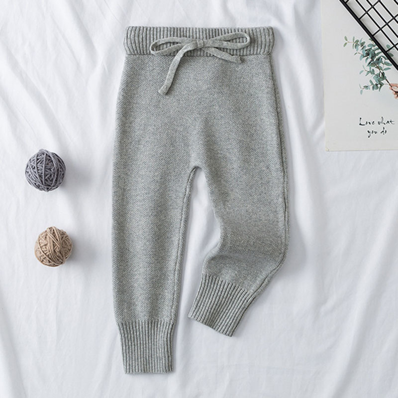 Kids Girls Boys Pants Winter Fall Knitted Pants Toddler Bottom Pants Little Child Solid Color Boys Elastic Leggings Clothing LJ200828