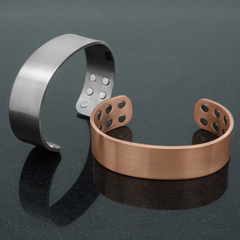 Escalus Magnetic Therapy Copper Bracelet Double 3500 Gauss Magnets 19mm Width Heavy Pure Copper Bangle for Arthritis Pain Relief Y200810