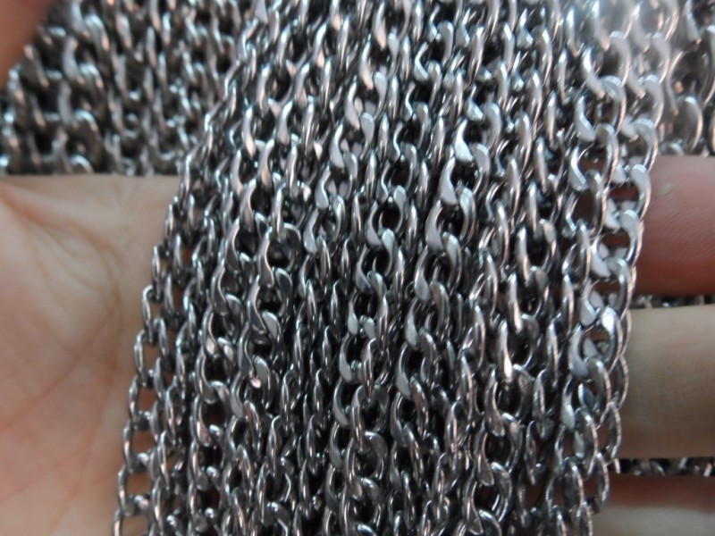 3/4/6/8mm wide Stainless Steel in Bulk 5meter lot Chain Silver tone Men's Figaro Link Chain Necklaces For Diy Jewelry Making bag chain