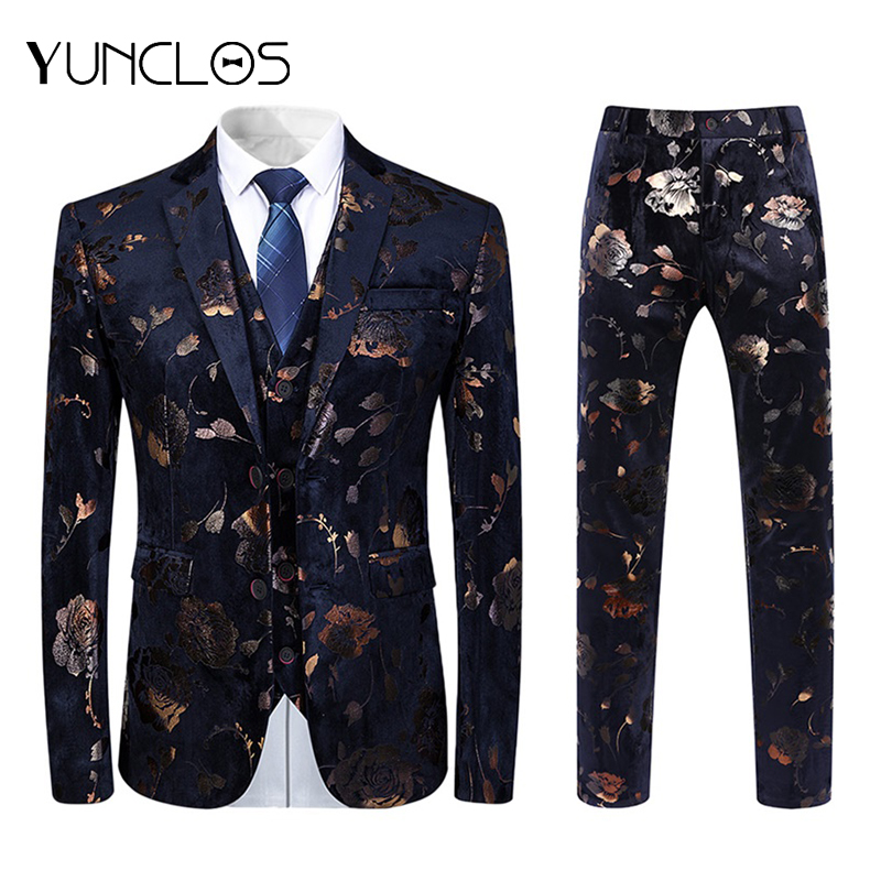 YUNCLOS Floral Printed 3 Pieces Men's Suit Shawl Collar Slim Fit Luxury Wedding Suits For Men Mens Suits with Pants, Black
YUNCLOS Floral Printed 3 Pieces Men's Suit Shawl Collar Slim Fit Luxury Wedding Suits For Men Mens Suits with Pants, Black
