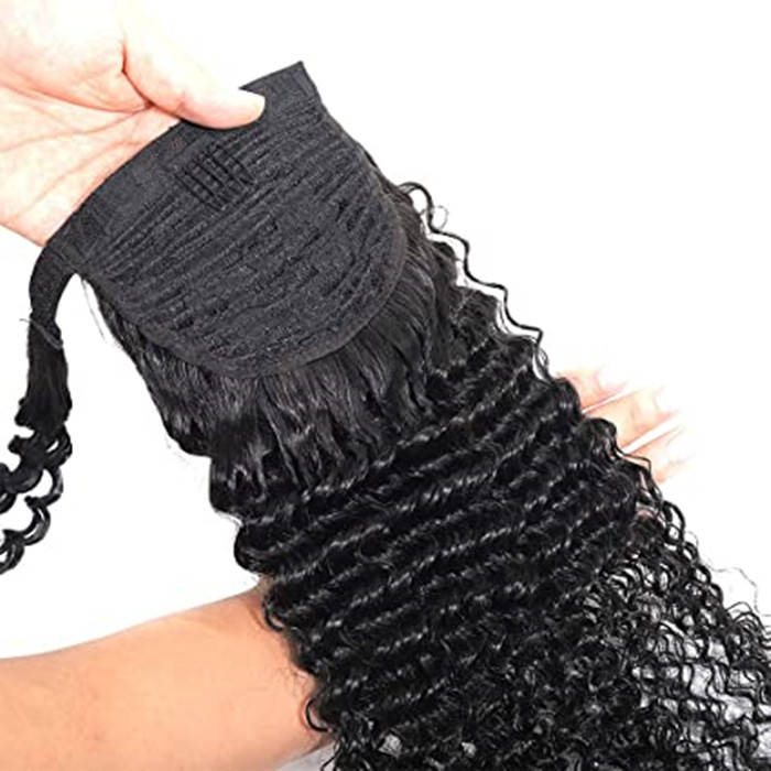 140g curly Ponytail Extension for Black Women Black Drawstring Ponytail Curly for African Women puff Afro Kinky Ponytail Extension