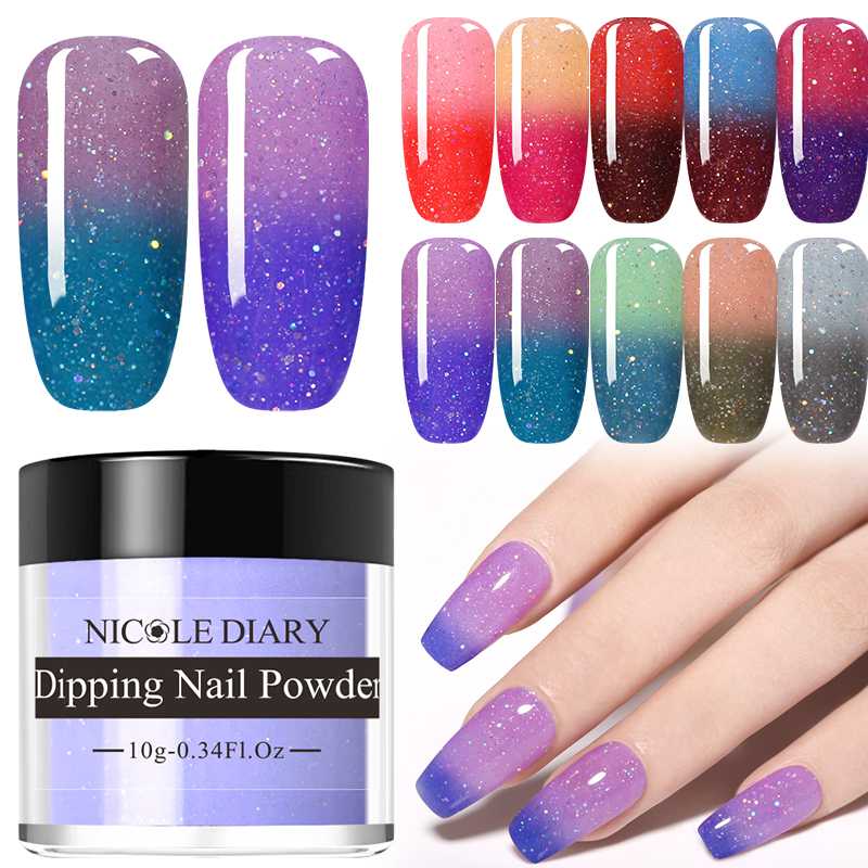 NICOLE DIARY 10g Thermal Glitter Dip Nail Powder Shinny Temperature Color Changing Chrome Nail Art Dipping Glitter
NICOLE DIARY 10g Thermal Glitter Dip Nail Powder Shinny Temperature Color Changing Chrome Nail Art Dipping Glitter
