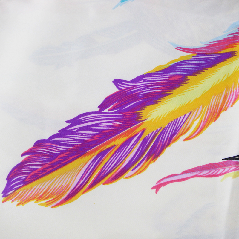 Hair Wrap Head Scarf 130 Sauqre Silk Scarf Top Indian Feather Printed Bandana Vintage Neck Foulard Femme Headwrap Versatile Accessory