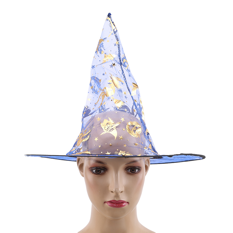 Halloween Party Hat Gauze Breathable Golden Pattern Witch Pointed Hat Halloween Costume Accessories 
Halloween Party Hat Gauze Breathable Golden Pattern Witch Pointed Hat Halloween Costume Accessories
