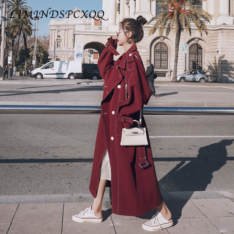 New High Quality Double-breasted Trench Coat Women Autumn British Lapel Long Windbreake Korean Chic Waist Belt Ladies Overcoats, Gray
New High Quality Double-breasted Trench Coat Women Autumn British Lapel Long Windbreake Korean Chic Waist Belt Ladies Overcoats, Gray