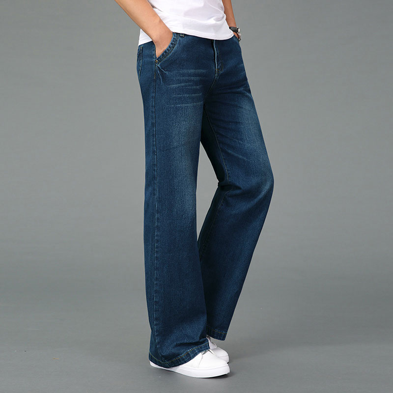 Men's Jeans Fashion Mens Flared Boot Cut Big Leg Trousers Loose Large Size Clothing Classic Blue Denim Pants1