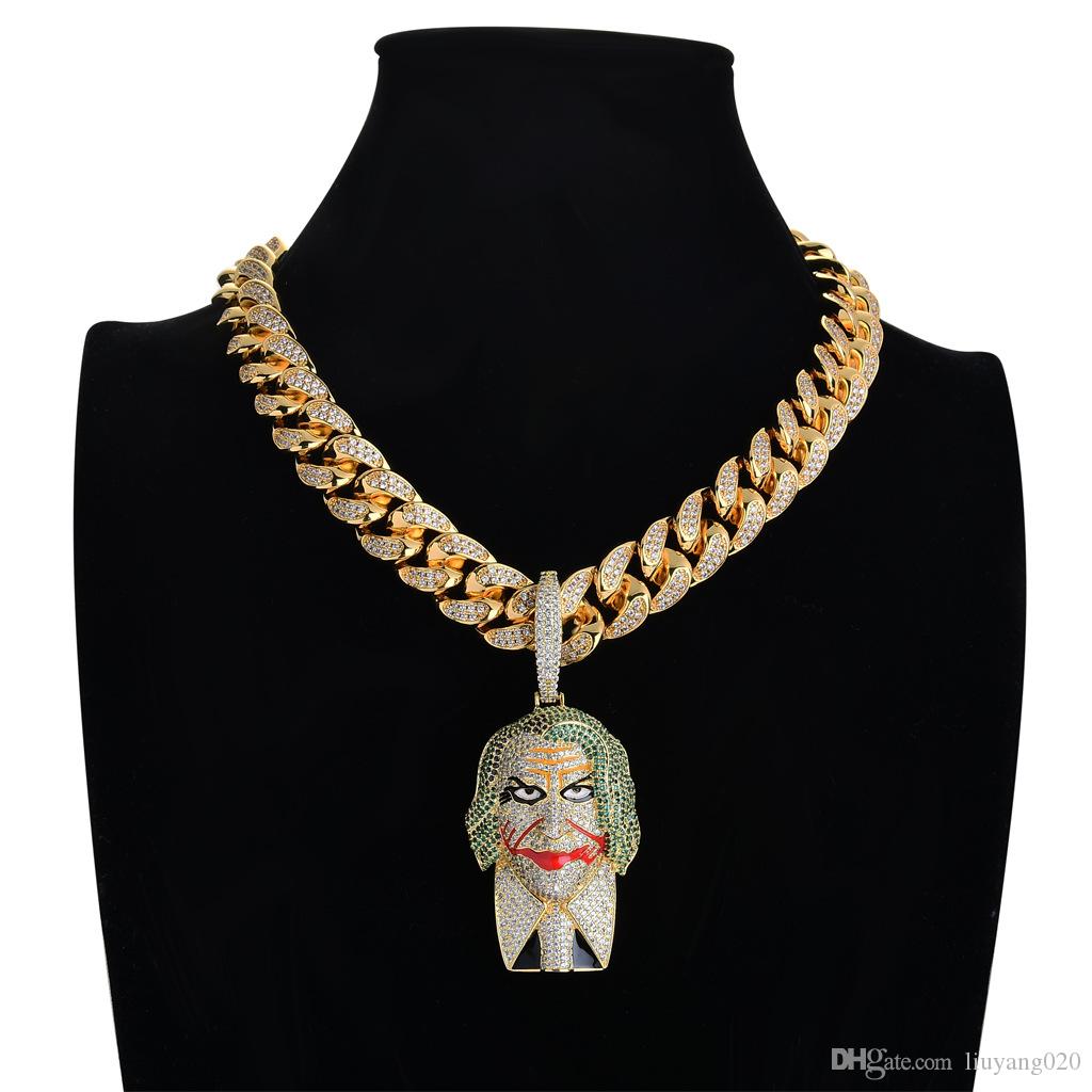 Personality Batman Suit Joker Pendant Micro Pave Cubic Zircon Stone Gold Clown Pendant Necklace Men's Hiphop Jewelry
Personality Batman Suit Joker Pendant Micro Pave Cubic Zircon Stone Gold Clown Pendant Necklace Men's Hiphop Jewelry
