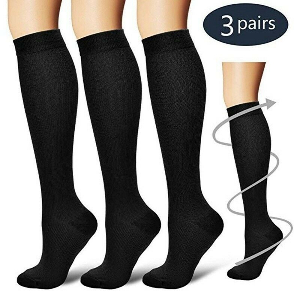 Palicy (3 Pairs) Compression Knee High Socks 20-30mm Hg Graduated Mens Womens S M L XL Foot Leg Support Stocking Sport Stockings CX200817