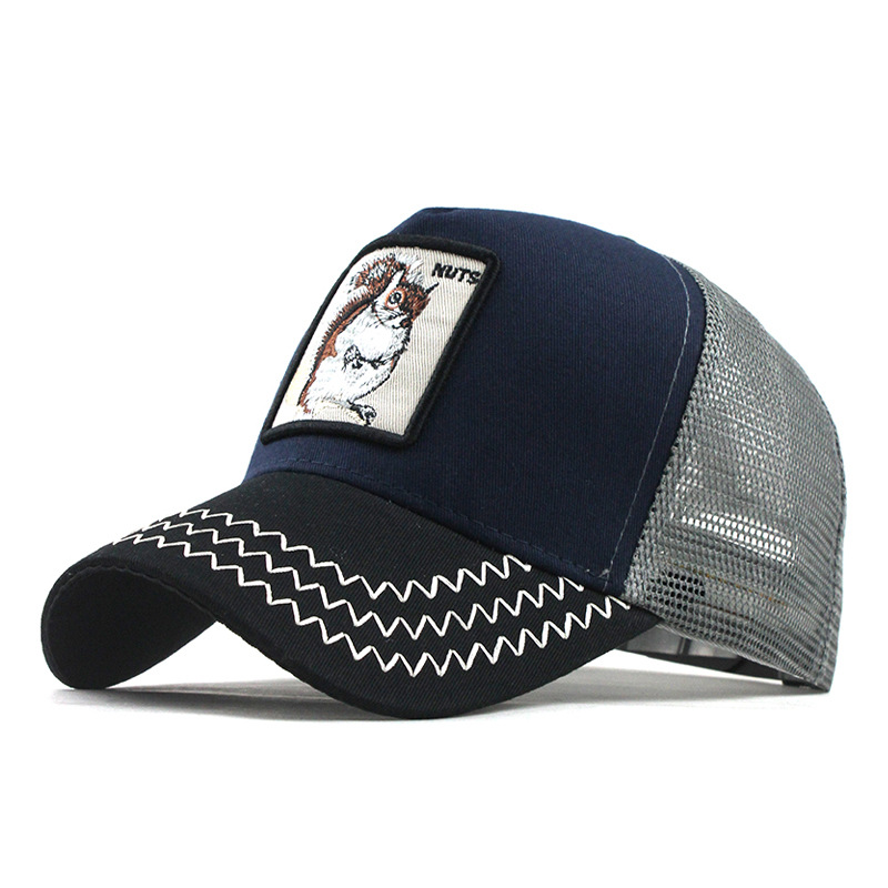 Fashion Animals Embroidery Baseball Caps Men Women Snapback Hip Hop Hat Summer Breathable Mesh Sun Unisex Streetwear Bone