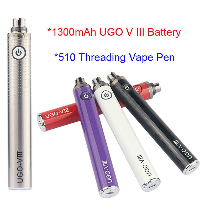 5pcs 510 Vape Battery UGO V III 1300mAh eGo V3 Bottom Charge Vaporizer Pen with USB Charger for cigarette électronique cartridge
5pcs 510 Vape Battery UGO V III 1300mAh eGo V3 Bottom Charge Vaporizer Pen with USB Charger for cigarette électronique cartridge