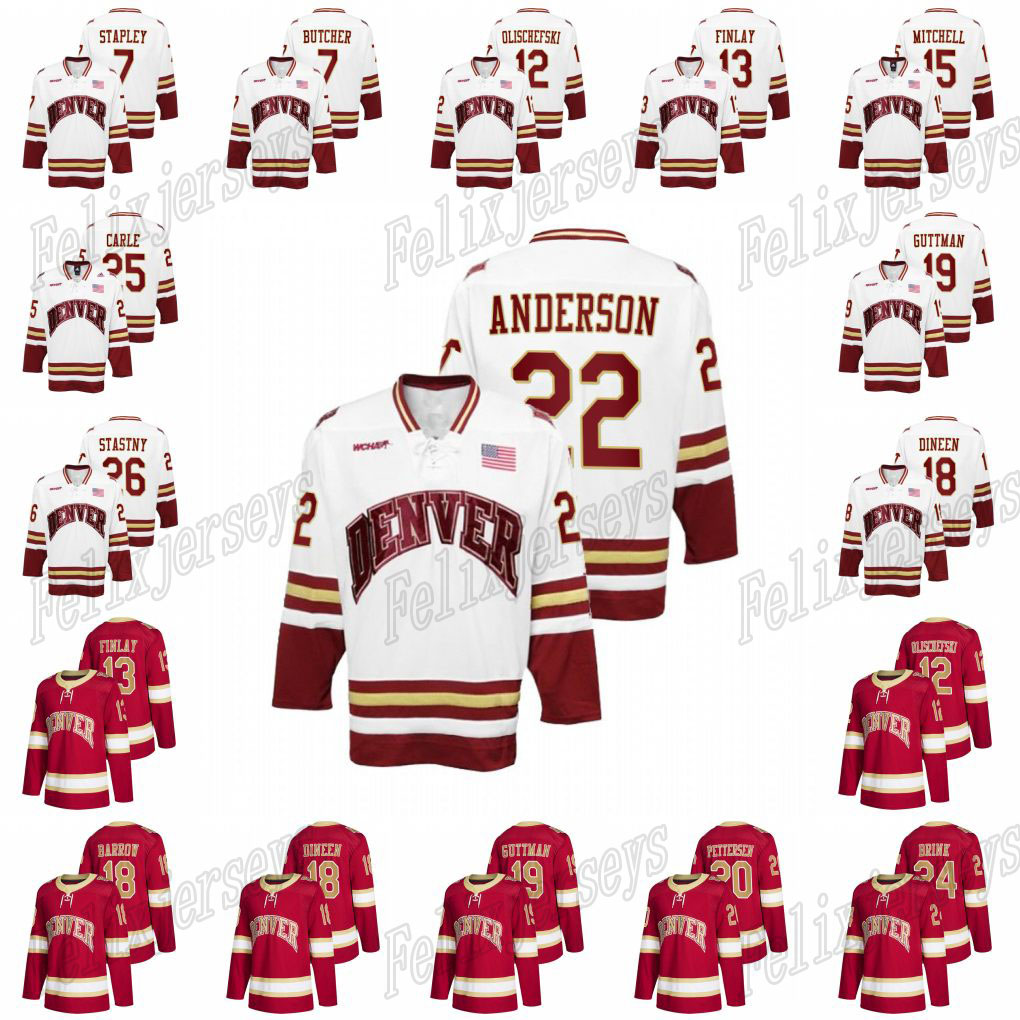 Denver Pioneers NCAA College Hockey Jersey Glenn Anderson Will Butcher Liam Finlay Liam Finlay Matt Carle, Black;red
Denver Pioneers NCAA College Hockey Jersey Glenn Anderson Will Butcher Liam Finlay Liam Finlay Matt Carle, Black;red