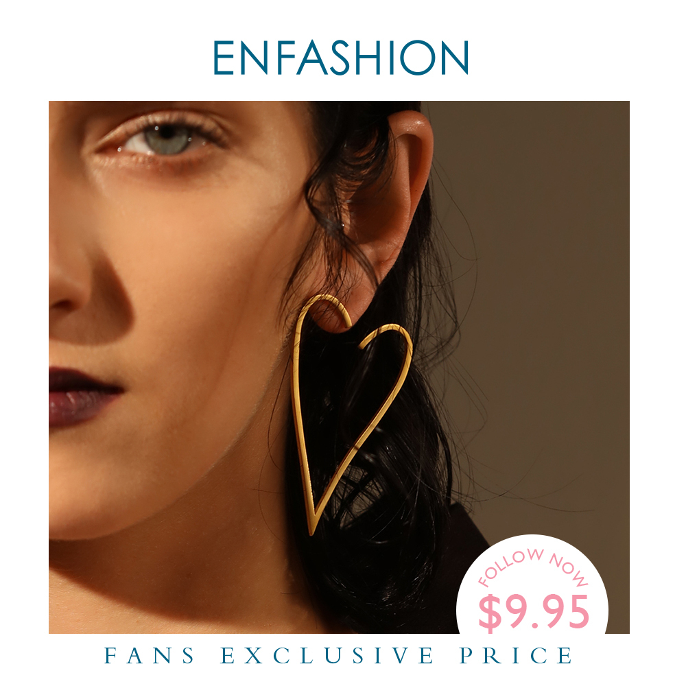 Enfashion Jewelry Geometric Big Heart Earrings Gold color Stainless steel Long Drop Earrings For Women Earings EB171037 200922
Enfashion Jewelry Geometric Big Heart Earrings Gold color Stainless steel Long Drop Earrings For Women Earings EB171037 200922