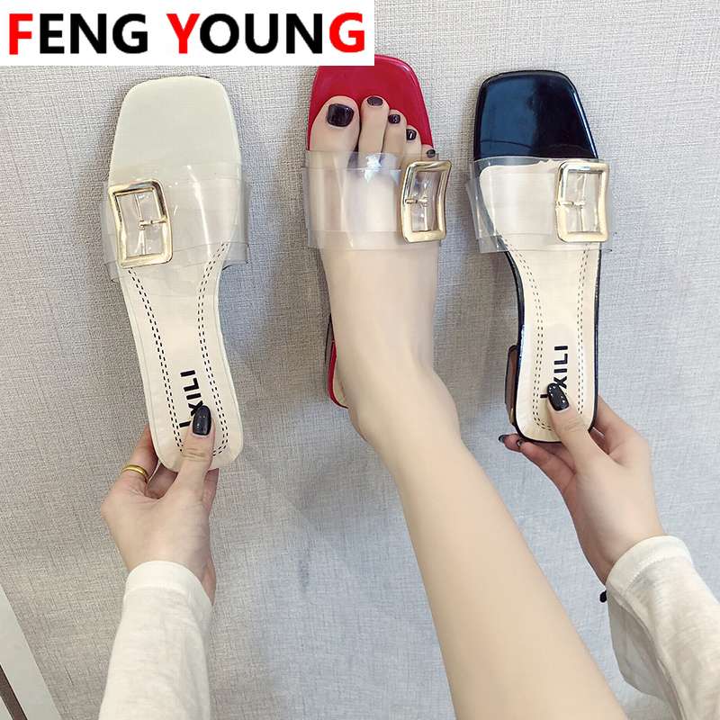 Women Shoes Woman Med Heel Casual Summer Transparent Slippers Mules Ladies Shoes Female Party Metal Buckle Elegant Slippers, Red
Women Shoes Woman Med Heel Casual Summer Transparent Slippers Mules Ladies Shoes Female Party Metal Buckle Elegant Slippers, Red