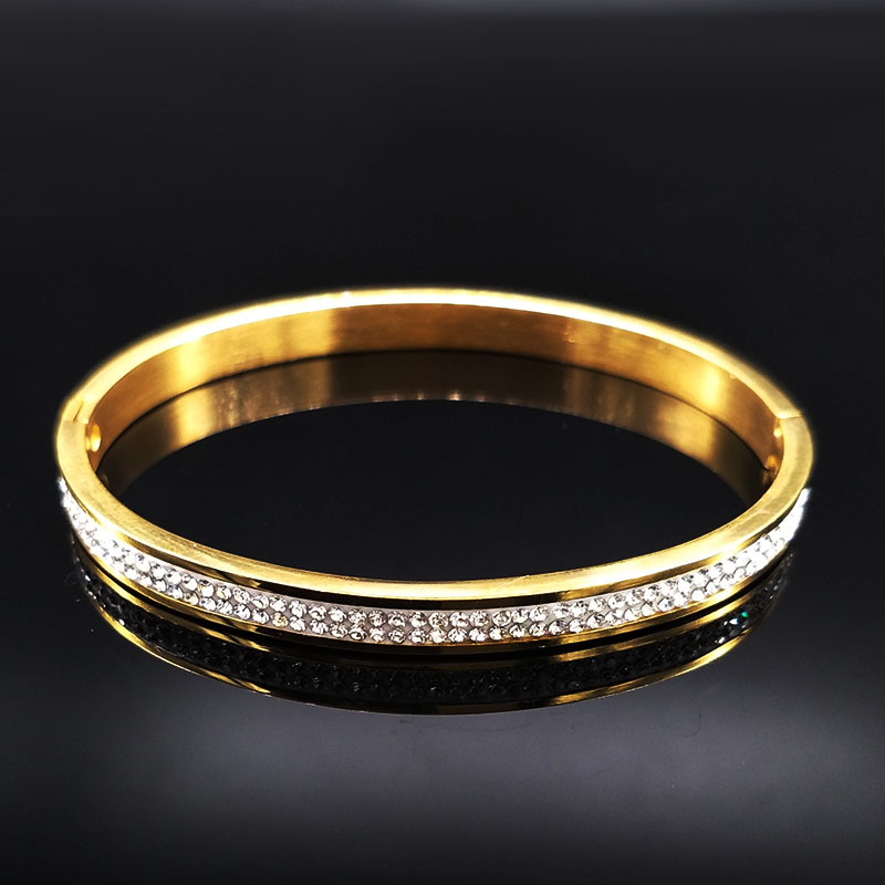 2020 Crystal Gold Silver Color Stainless Steel Bangles For Women Jewelry Cuff Bracelets Women Gift brazalete pulseras joyeria
2020 Crystal Gold Silver Color Stainless Steel Bangles For Women Jewelry Cuff Bracelets Women Gift brazalete pulseras joyeria