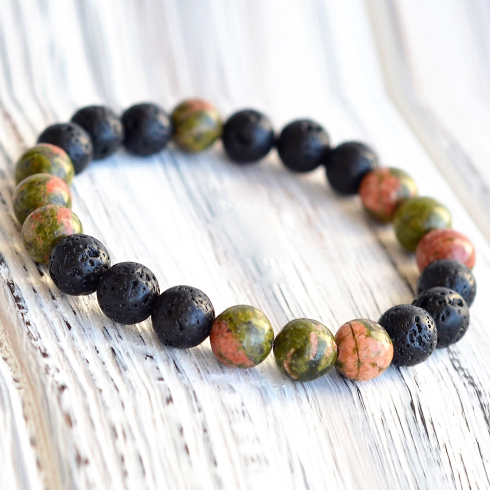 MG0750 8 mm Unakite Jasper Bracelet Natural Rock Lava Spiritual Yoga Prayer Stretch Bracelet Womens Yoga Tibetan Jewelry, Black
MG0750 8 mm Unakite Jasper Bracelet Natural Rock Lava Spiritual Yoga Prayer Stretch Bracelet Womens Yoga Tibetan Jewelry, Black