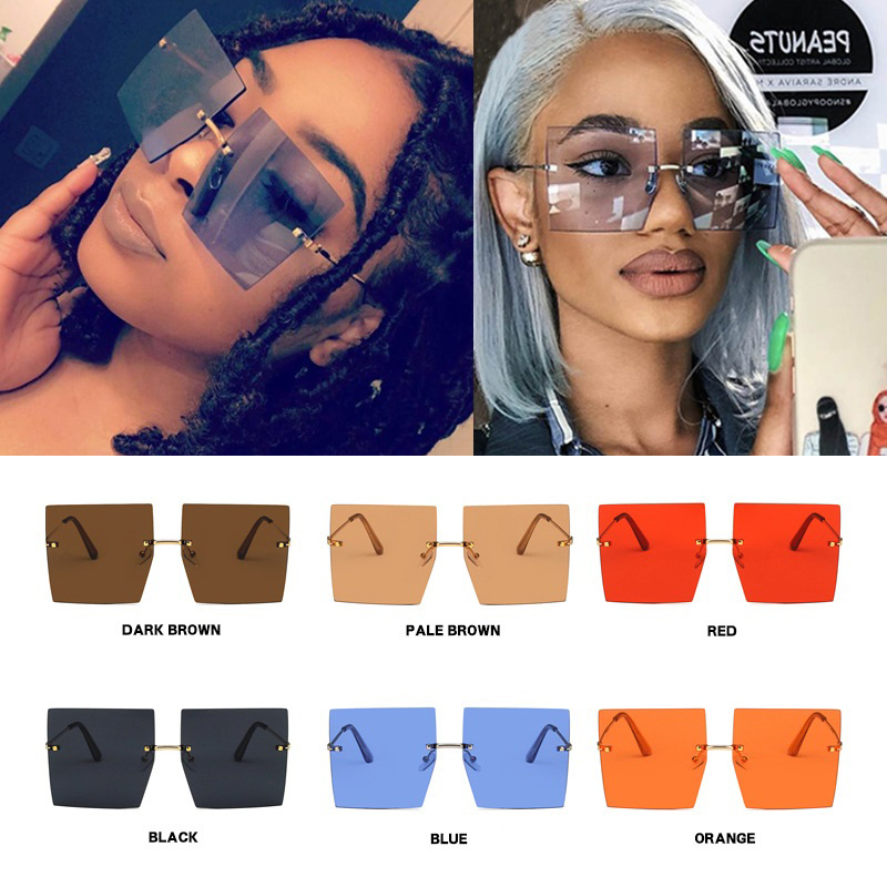 Wholesale Oversized Rimless Square Sunglasses For Women Red Blue Sun Glasses Female Vintage Alloy Brown Shades Bulk
Wholesale Oversized Rimless Square Sunglasses For Women Red Blue Sun Glasses Female Vintage Alloy Brown Shades Bulk